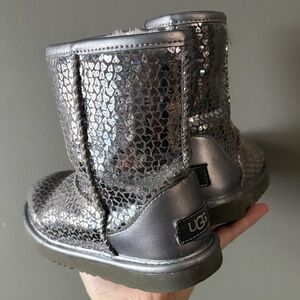 UGG Kids Metallic Silver Boots